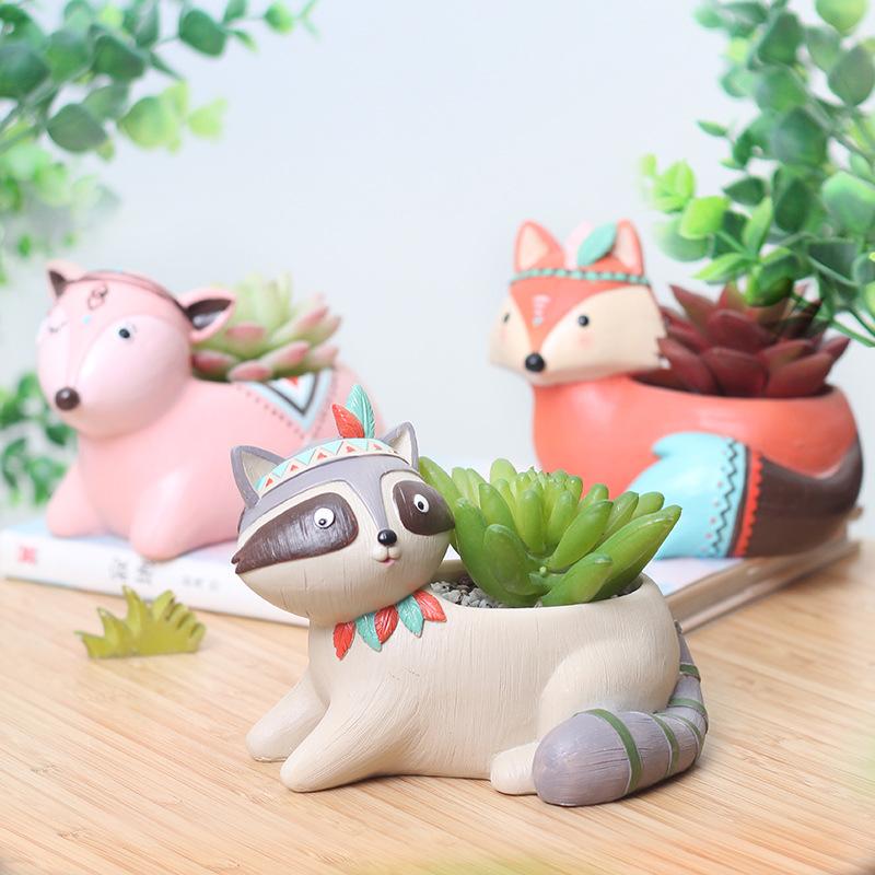 Chậu cây mọng nước resin phong cách Mỹ, chậu mini để bàn văn phòng, đồ trang trí tiệc (RG-142)