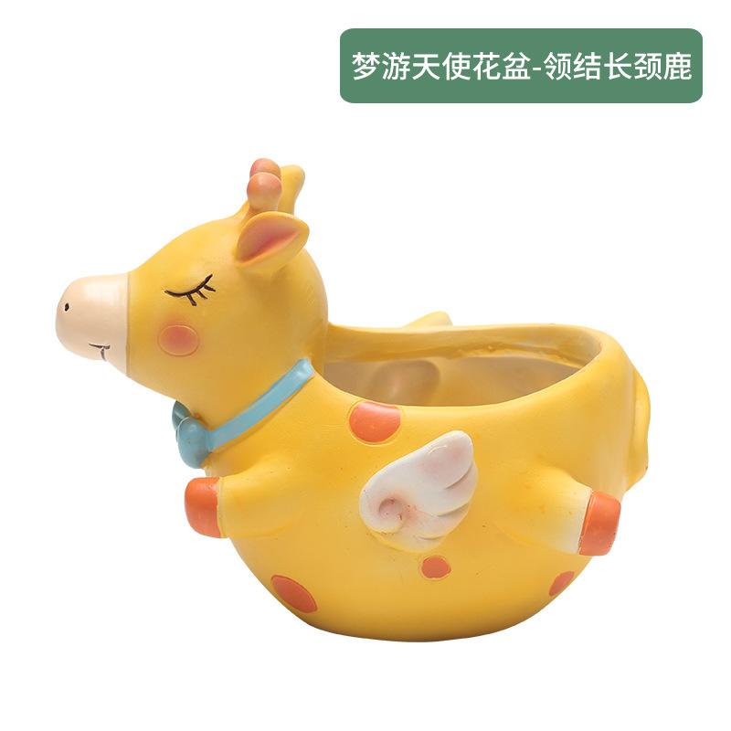 Chậu cây mọng nước hình gốc cây resin vintage, chậu mini hình động vật, trang trí bàn làm việc (RG-162)