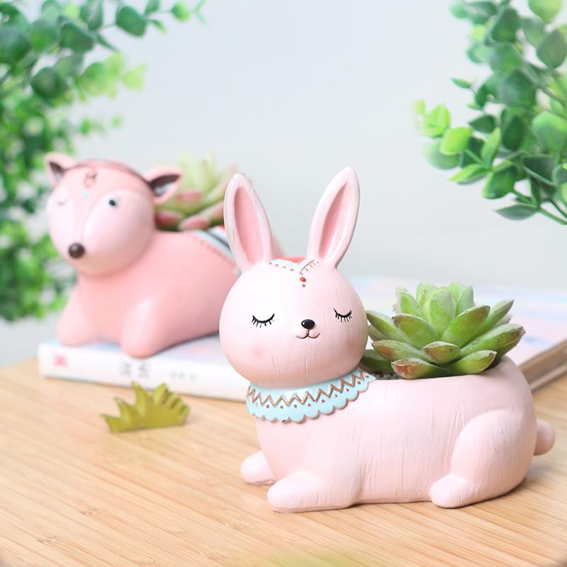 Chậu cây mọng nước resin phong cách Mỹ, chậu mini để bàn văn phòng, đồ trang trí tiệc (RG-142)