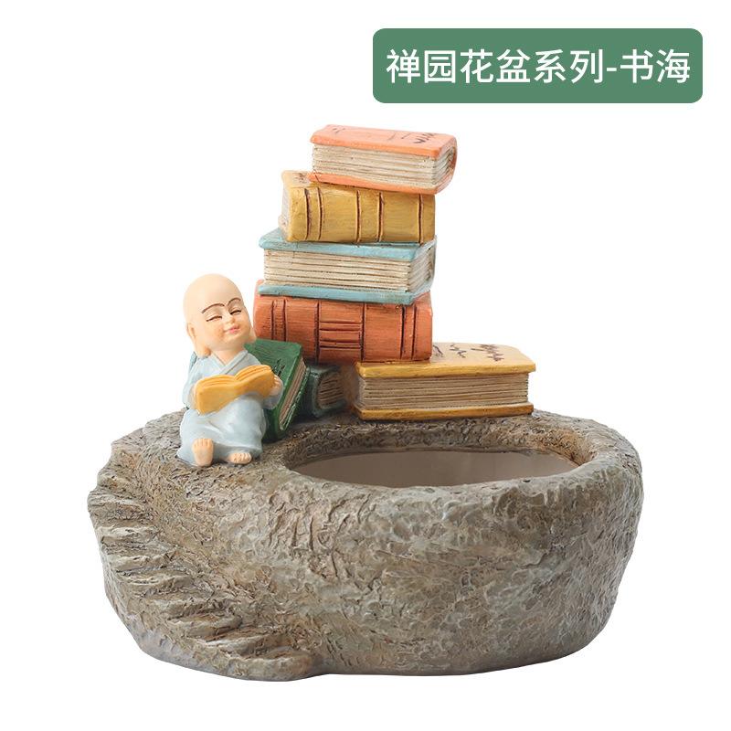 Chậu cây mọng nước resin phong cách đồng quê, chậu mini trang trí văn phòng, ban công và tiểu cảnh (RG-184)