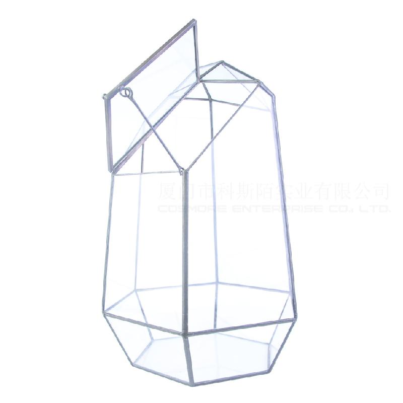 Nhà kính 6 mặt lớn có cửa, chậu sen đá (DG-70)