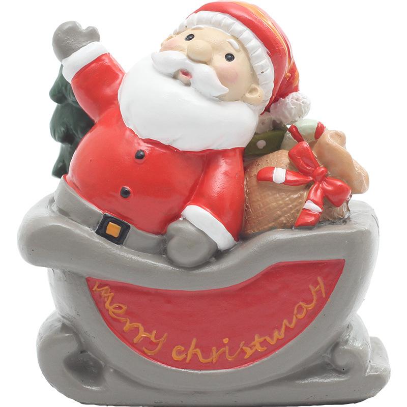Tượng ông già Noel resin phong cách Zakka, đồ trang trí Giáng Sinh, phòng trẻ em và bàn làm việc (RG-268)