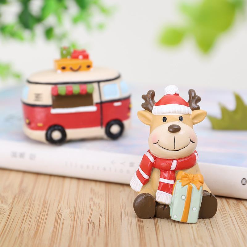 Tượng ông già Noel resin phong cách Zakka, đồ trang trí Giáng Sinh, phòng trẻ em và bàn làm việc (RG-268)