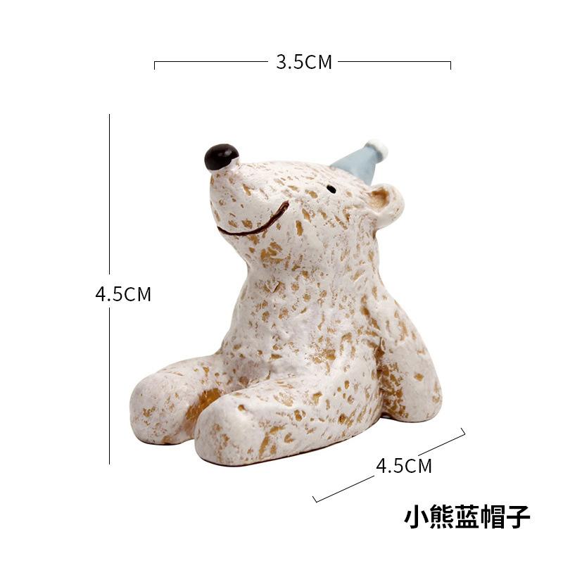 Tượng động vật hoạt hình resin phong cách Zakka, đồ trang trí bánh kem, phụ kiện xe hơi (RG-60)