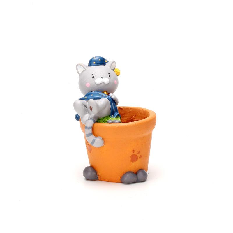 Chậu cây mọng nước hình mèo resin phong cách Zakka, chậu mini để bàn văn phòng (RG-122)