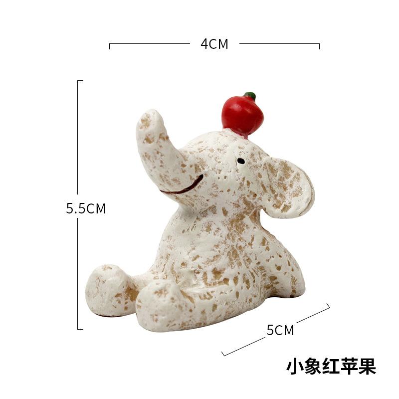 Tượng động vật hoạt hình resin phong cách Zakka, đồ trang trí bánh kem, phụ kiện xe hơi (RG-60)