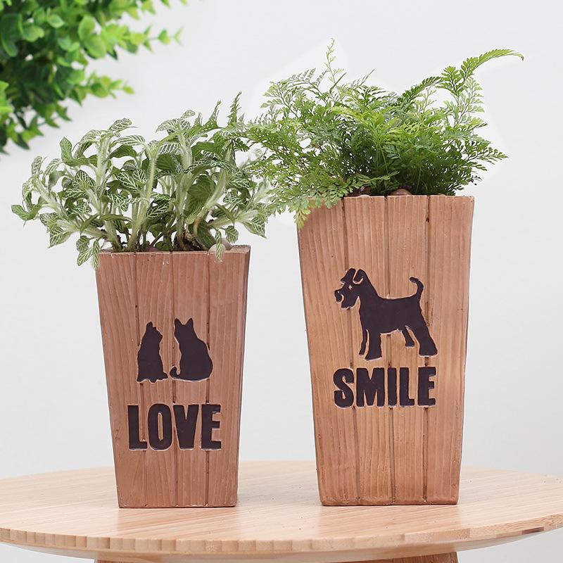 Chậu cây resin hình vuông cỡ lớn, chậu cây trang trí khách sạn, văn phòng và sân vườn (RG-276)