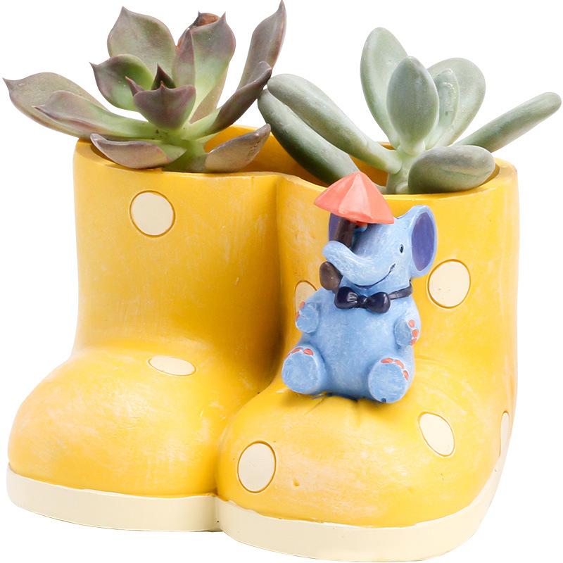 Chậu cây mọng nước hình túi tiền resin, chậu mini trang trí bàn, cây xanh và tiểu cảnh (RG-147)