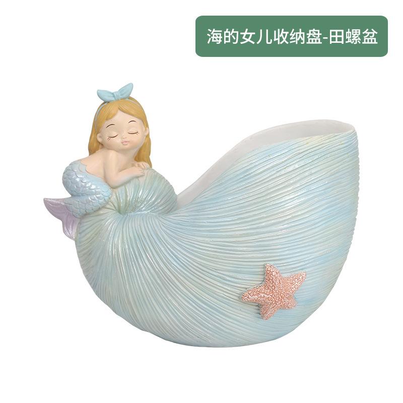 Chậu cây nàng tiên cá resin, chậu mọng nước mini, trang trí nhà, tiểu cảnh và sân vườn (RG-124)