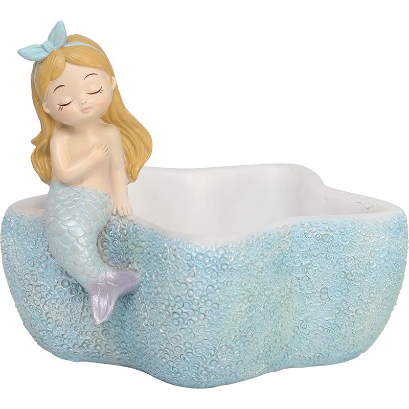 Chậu cây nàng tiên cá resin, chậu mọng nước mini, trang trí nhà, tiểu cảnh và sân vườn (RG-124)