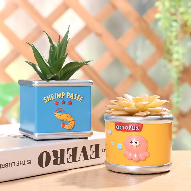 Chậu cây mọng nước resin mini, chậu cây để bàn, trang trí ban công sân vườn (RG-39)