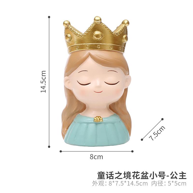 Chậu cây mọng nước hoàng tử công chúa cổ tích resin, chậu mini trang trí bàn, nhà và sân vườn (RG-114)
