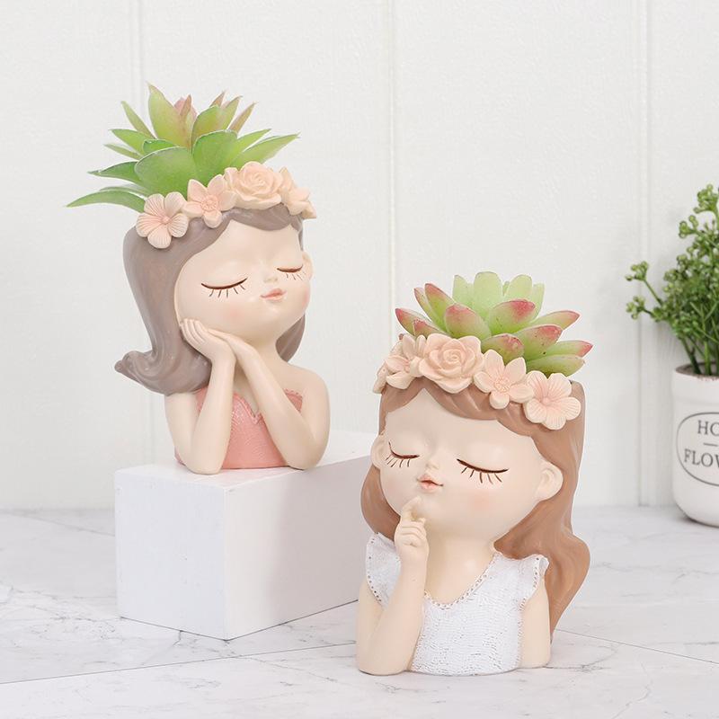 Chậu cây mọng nước hình hốc cây và động vật resin, chậu mini trang trí cửa sổ và sân vườn (RG-194)