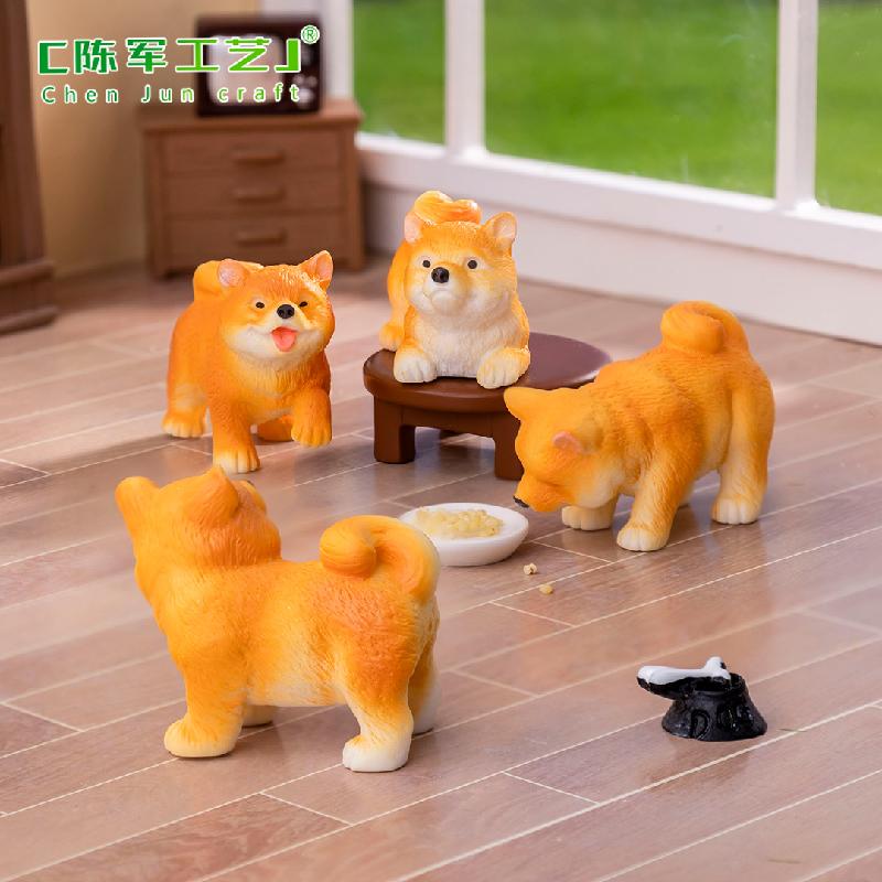 Tiểu cảnh chó Shiba đáng yêu, phụ kiện trang trí xe hơi mini (TZC-481)