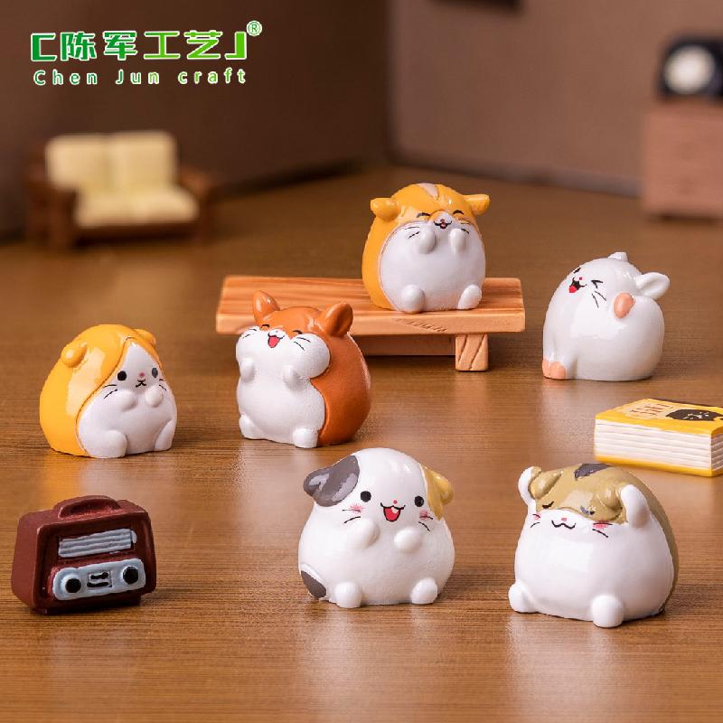 Tiểu cảnh chuột hamster tròn, phụ kiện nhà búp bê mini (TZC-273)