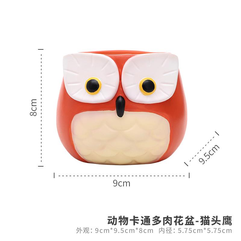 Chậu cây mọng nước hình cú mèo resin, chậu mini trang trí nhà, sân vườn và tiểu cảnh (RG-231)