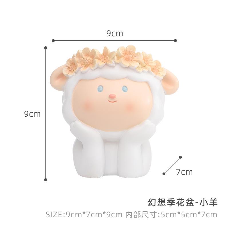Chậu cây mọng nước hình động vật resin, chậu mini để bàn, tiểu cảnh sân vườn (RG-73)