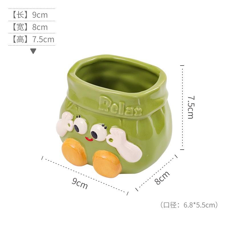 Chậu cây mọng nước bằng gốm hoạt hình, chậu mini để bàn, trang trí sân vườn và nhà (RG-135)
