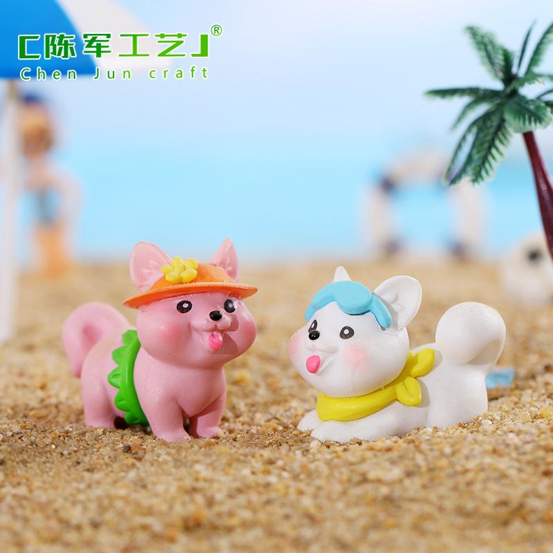 Tiểu cảnh chó Hawaii mini trang trí tiệc bãi biển DIY (ZC-1161)