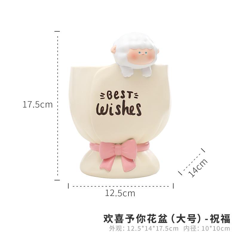 Chậu cây resin trang trí sân vườn, chậu cây mini cho văn phòng, nhà và tiểu cảnh (RG-233)