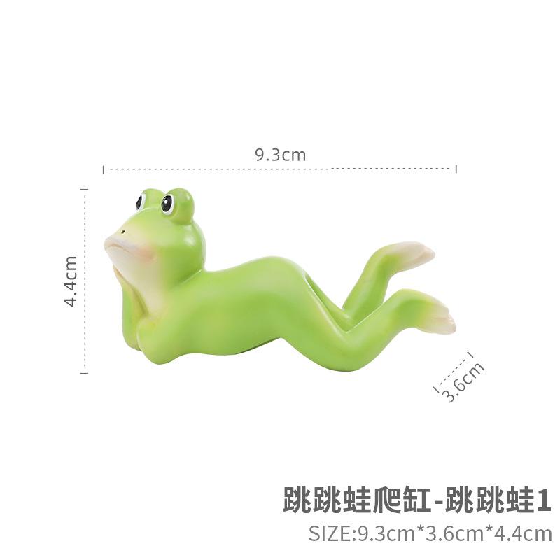 Móc trang trí ếch hoạt hình resin, phụ kiện tiểu cảnh hồ cá, chậu cây và bể bò sát (RG-203)
