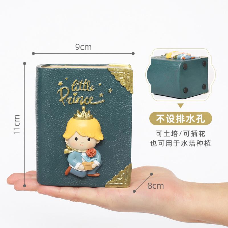 Chậu cây hình quyển sách cổ tích resin, chậu mọng nước mini, trang trí bàn, ban công và sân vườn (RG-139)