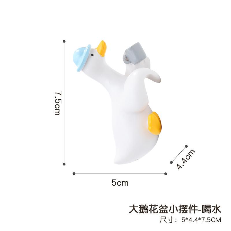 Móc treo ngỗng resin hình động vật hoạt hình, phụ kiện tiểu cảnh sân vườn, hồ cá và bể bò sát (RG-201)