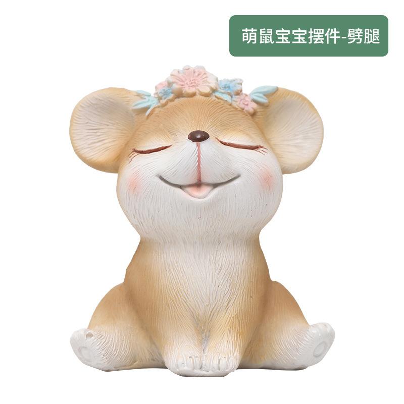Tượng chuột resin mini phong cách Instagram, đồ trang trí bánh kem, bàn làm việc và nhà (RG-260)