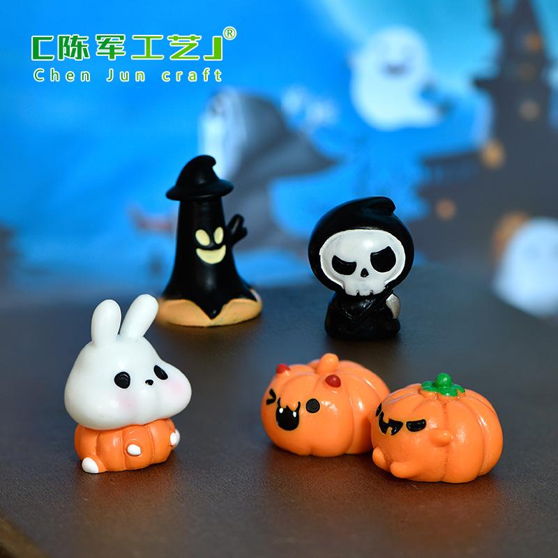 Tiểu cảnh Halloween ma và bí ngô, phụ kiện quả cầu (TZC-165)