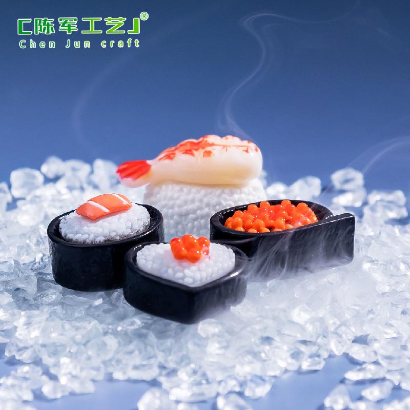 Tiểu cảnh sushi cá hồi, phụ kiện trang trí đồ ăn mini DIY (TZC-572)