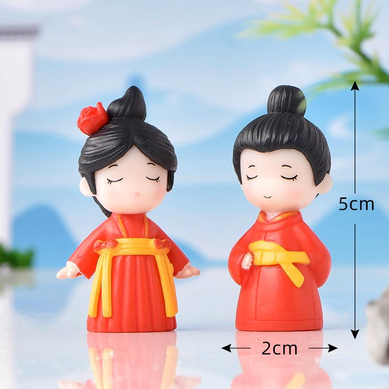 Cặp đôi cổ trang phong cách Trung Quốc trang trí chậu cây (ZC-1012)
