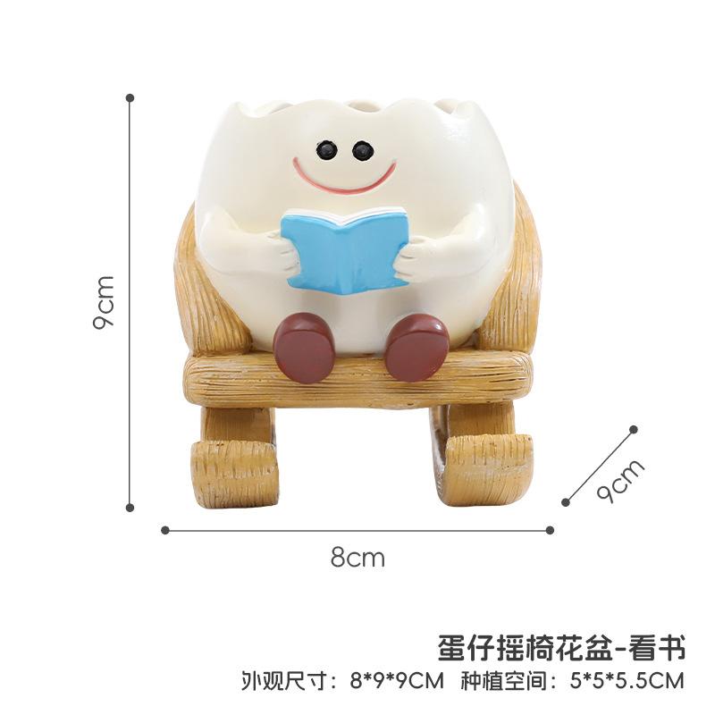 Chậu cây resin hình xích đu mặt cười, chậu mọng nước mini, trang trí ban công (RG-41)