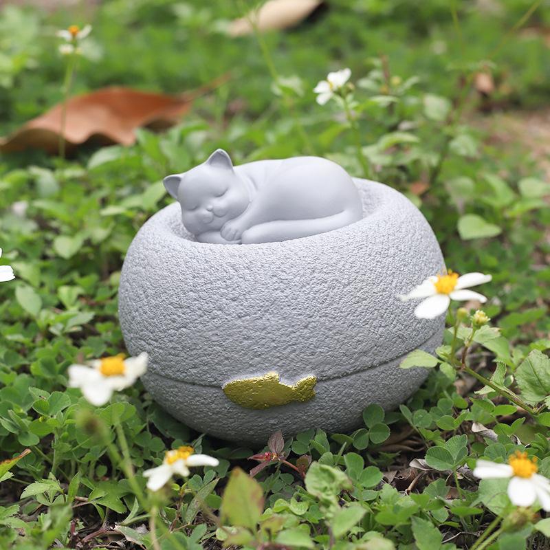 Chậu Cây Resin Hộp tro cốt thú cưng resin, hũ đựng tro cốt chó mèo, đồ tưởng niệm và tang lễ thú cưng (RG-52)