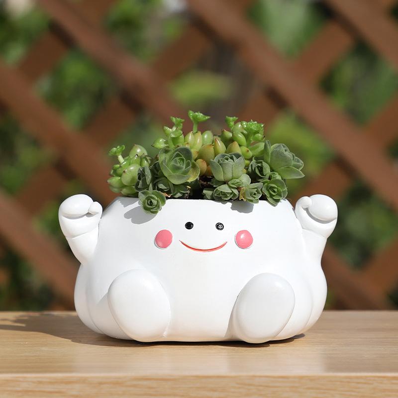 Chậu cây hình đám mây resin, chậu mọng nước mini, trang trí bàn, sân vườn và ban công (RG-217)