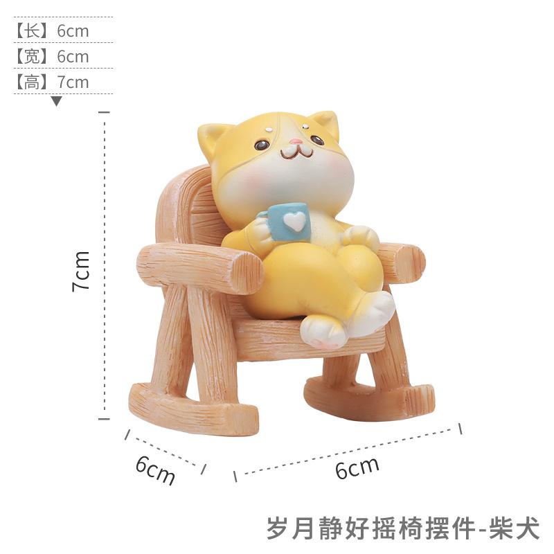 Tượng gấu trúc nằm ghế resin, đồ trang trí bàn văn phòng, đồ chơi giải trí và quà tặng (RG-244)