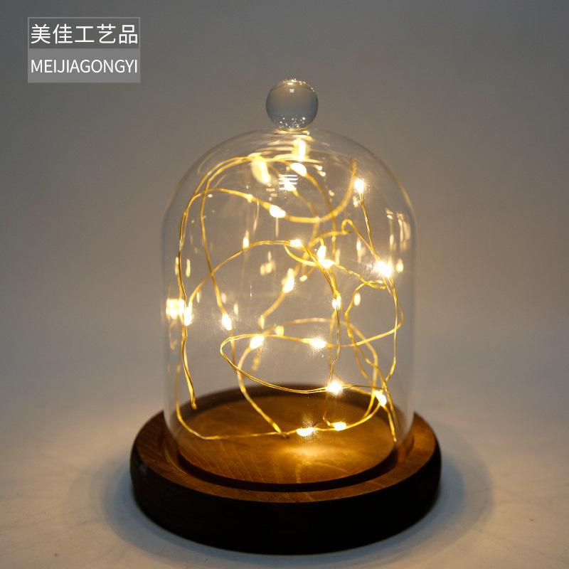 Chụp Thuỷ Tinh Hình Trụ Có Núm Và Đèn Led (MJA-16)