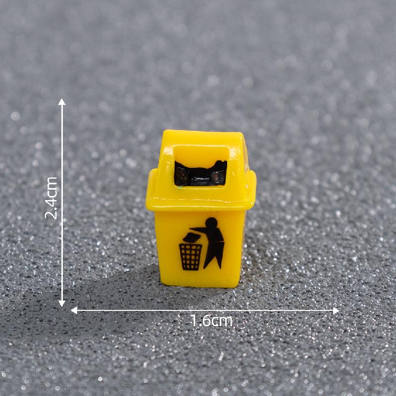 Tiểu cảnh cột đèn, thùng rác, trang trí đường phố mini (ZC-92)