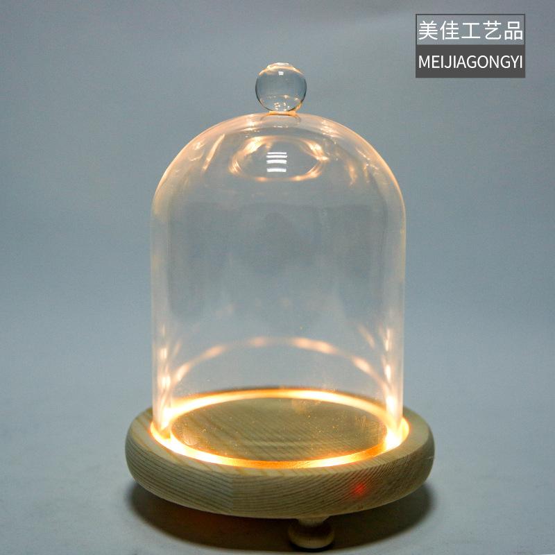 Chụp Thuỷ Tinh Hình Trụ Có Núm Và Đèn Led (MJA-11)