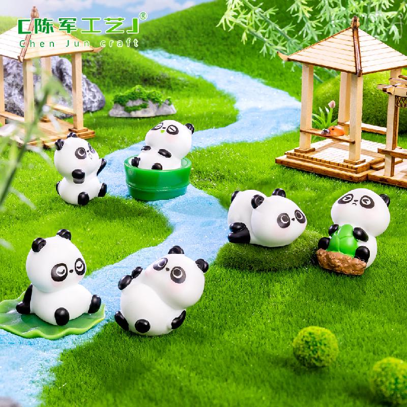 Tiểu cảnh gấu panda mini trang trí xe và bàn làm việc (TZC-664)