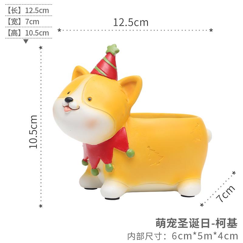 Chậu cây mọng nước Giáng Sinh hình thú cưng, chậu mini hoạt hình, quà tặng và trang trí sân vườn (RG-248)