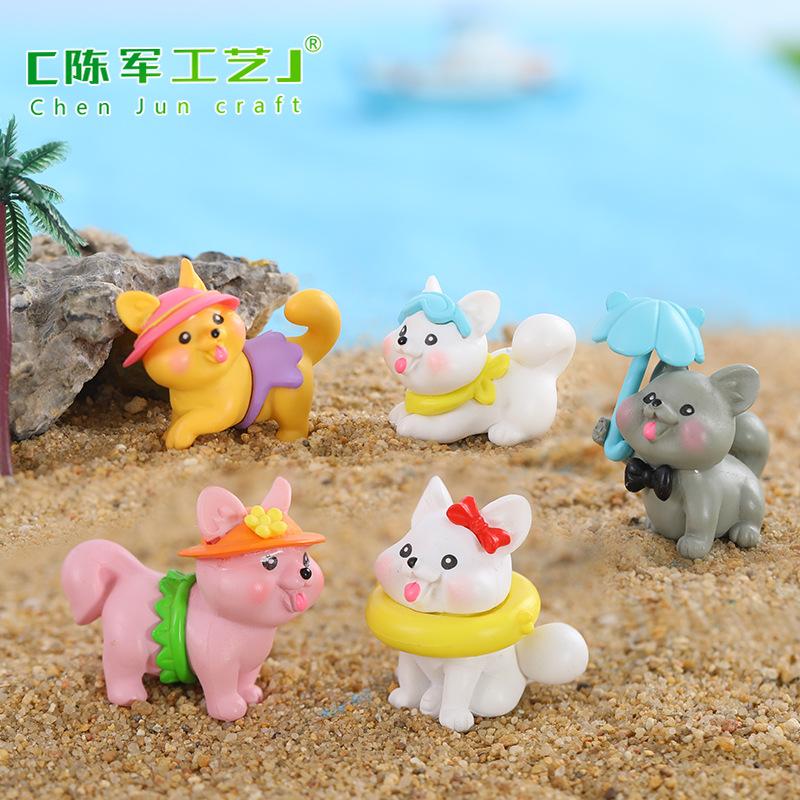 Tiểu cảnh chó Hawaii mini trang trí tiệc bãi biển DIY (ZC-1161)