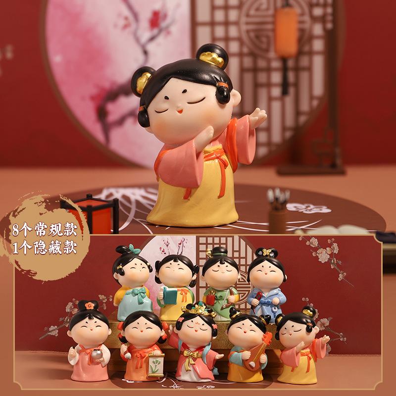 Mô hình mỹ nữ nhà Đường PVC, đồ chơi blind box, tượng trang trí hoạt hình và đồ sưu tầm (RG-156)