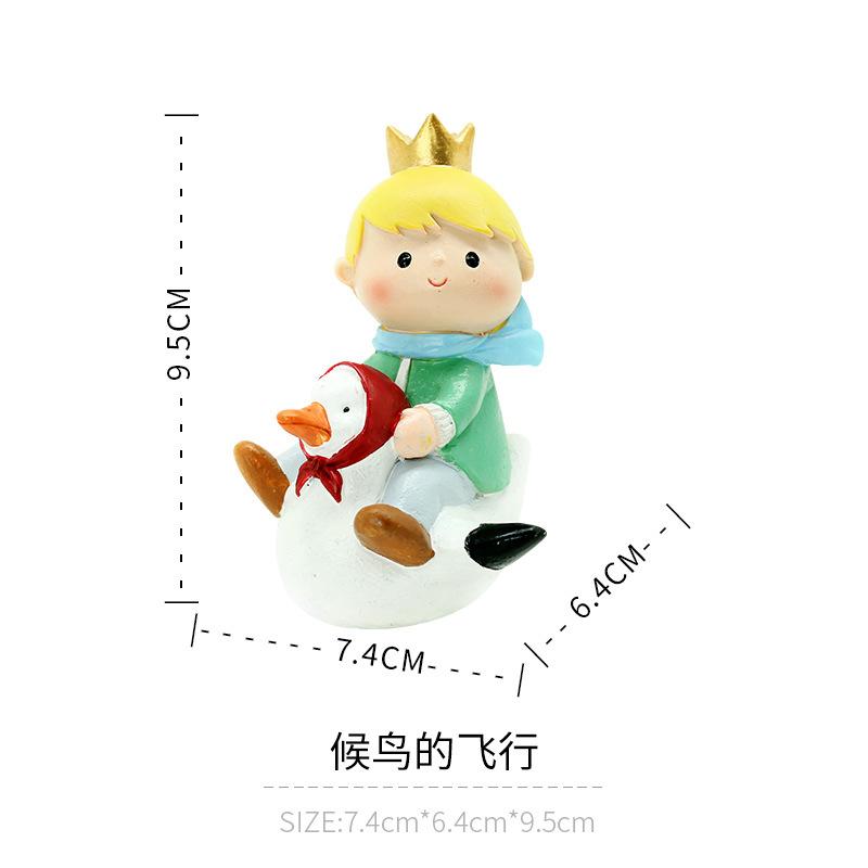 Tượng hoàng tử bé resin phong cách Zakka, đồ trang trí xe hơi, bánh kem và bàn làm việc (RG-119)