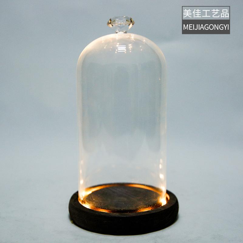 Chụp Thuỷ Tinh Hình Trụ Có Núm Và Đèn Led (MJA-11)