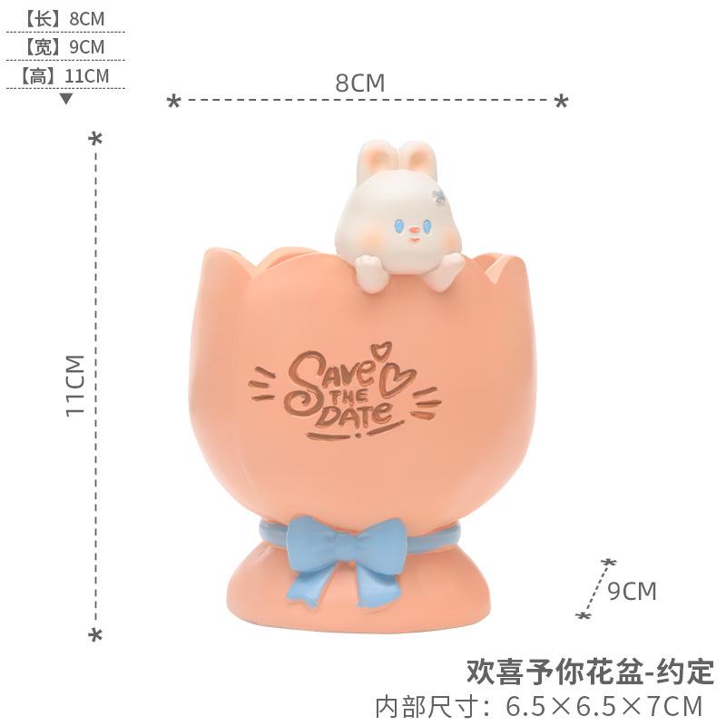 Chậu cây mọng nước thú cưng hoạt hình resin, chậu mini trang trí nhà, văn phòng và bàn làm việc (RG-56)