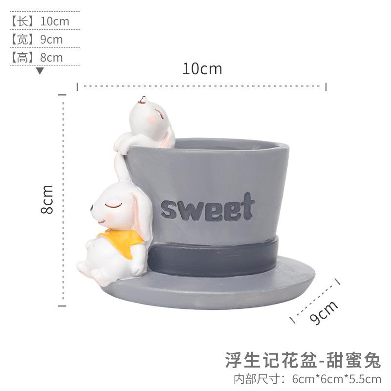 Chậu cây mọng nước mini resin, chậu để bàn trang trí, phụ kiện tiểu cảnh cây xanh (RG-21)