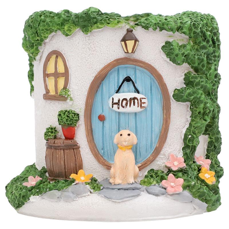 Chậu cây hình biệt thự resin, chậu mọng nước mini, trang trí sân vườn ban công và tiểu cảnh (RG-61)
