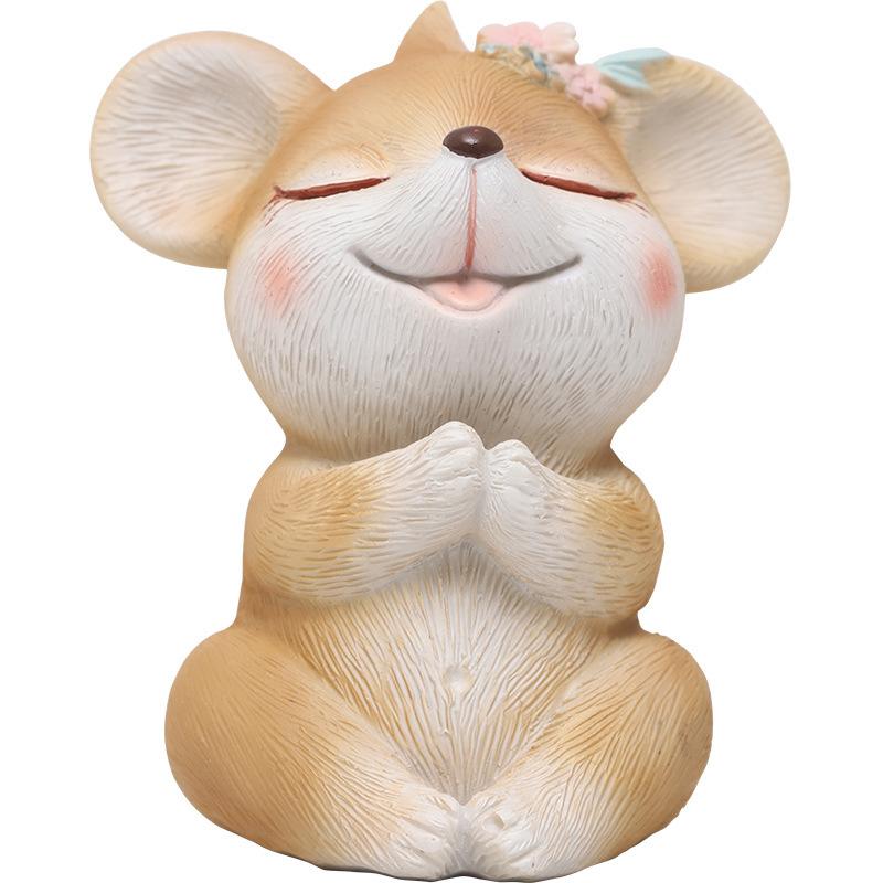 Tượng chuột resin mini phong cách Instagram, đồ trang trí bánh kem, bàn làm việc và nhà (RG-260)