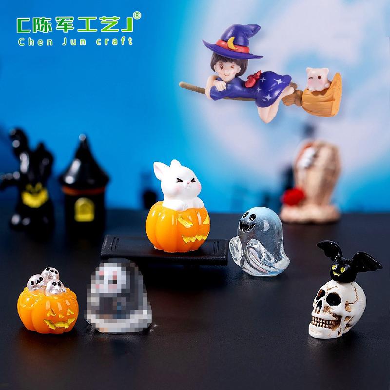 Tiểu cảnh Halloween quả cầu ma, bí ngô không mặt (TZC-128)