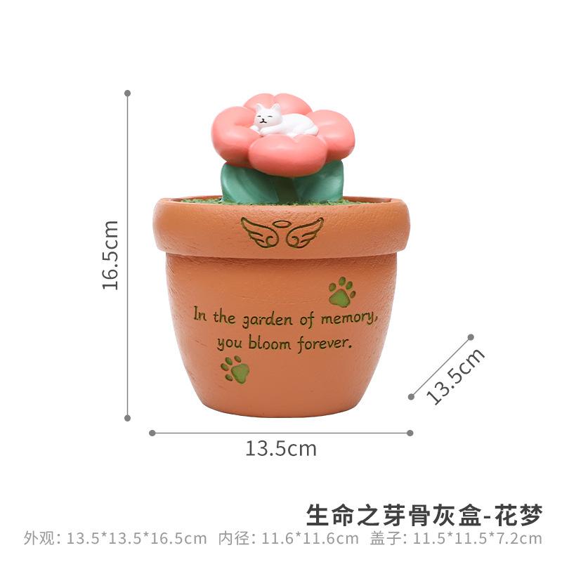 Hộp tro cốt thú cưng resin thủ công, hũ tưởng niệm chó mèo, đồ tang lễ thú cưng (RG-70)